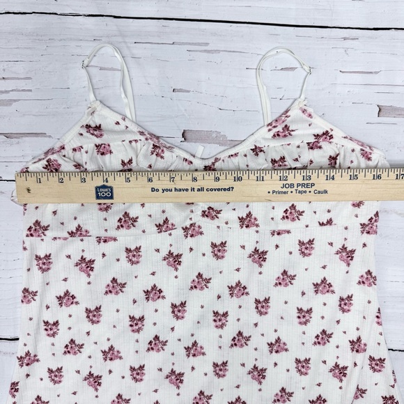 Anthropologie Floral Ruffle Mini Dress Cottagecore Babydoll Size Large - Picture 8 of 9